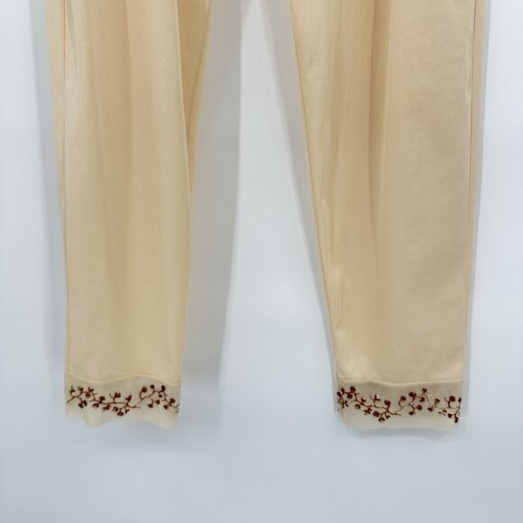 vintage 60s VANITY FAIR 2 piece pajama set sheer embroidered lounge sleep XS S - Picture 11 of 16